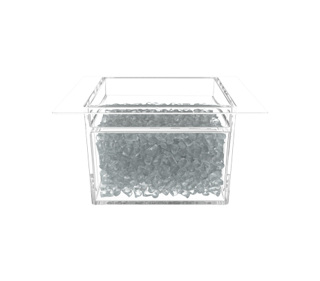 Ice maker filled with ice, showcasing functionality for APEX Appliance Repair services in Greater Cleveland, emphasizing ice production and repair expertise.